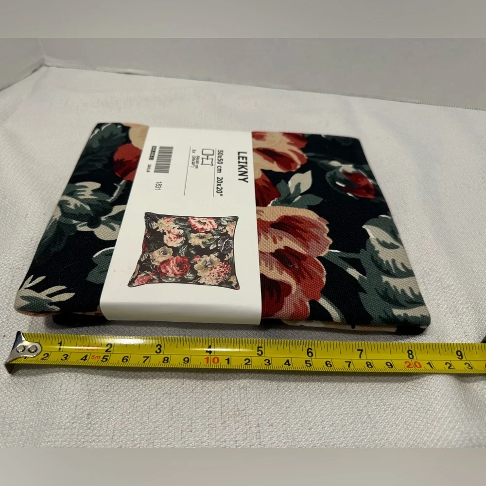 New IKEA Leikny Pillow Cover Floral Design - 20 X 20